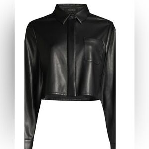 TOCCIN
Women's Thalia Cropped
Faux Leather Top In Jet black